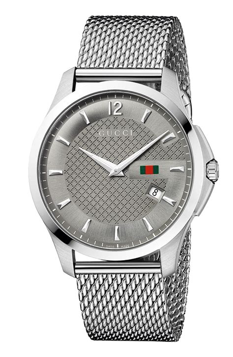 gucci g-timeless stainless steel mesh bracelet watch